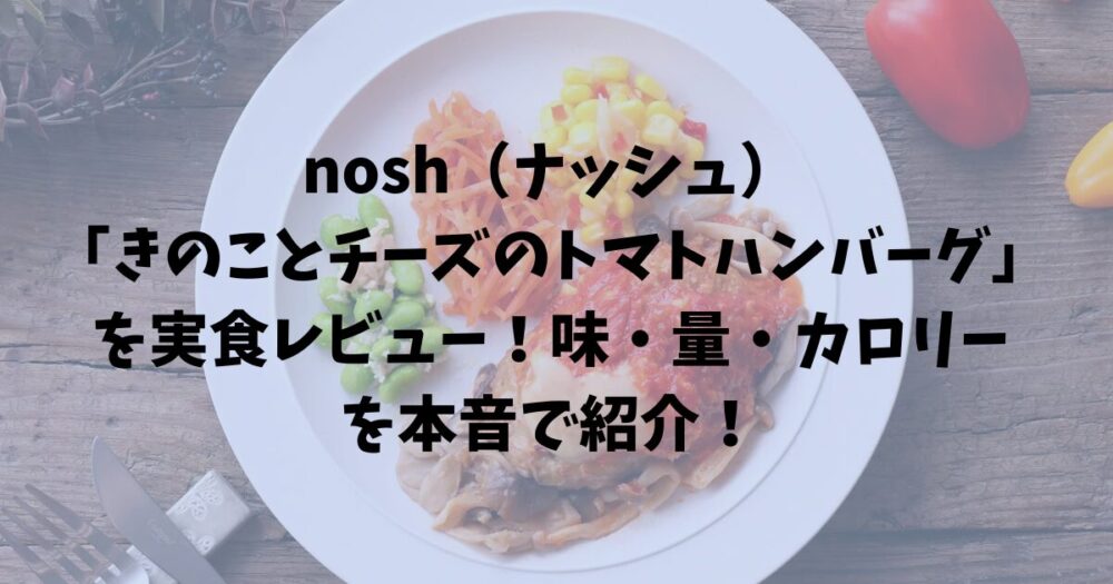 nosh(ナッシュ)「きのことチーズのトマトハンバーグ」を実食レビュー!味・量・カロリーを本音で紹介
